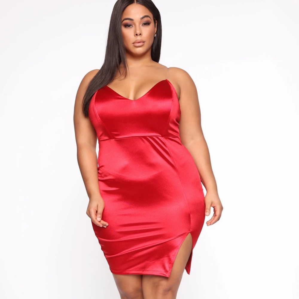 Don’t Doubt Me MIDI Red Dress Sexy Plus Size 1X